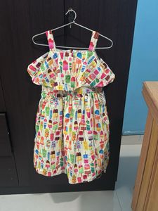 Girls' Fun Ice Cream Print Dress