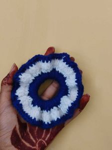 Blue &amp; White Scrunchie