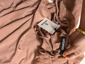 SASSAFRAS Women Tiered Pink Dress