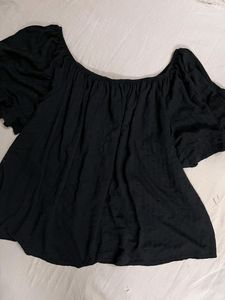 Off Shoulder Black Bardot Top