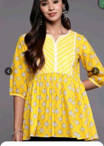 Libas Yellow Printed Top
