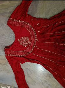 Red Attractive Anarkali Gown