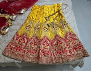 Yellow Red Lehanga