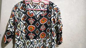 Patterned Anarkali Top