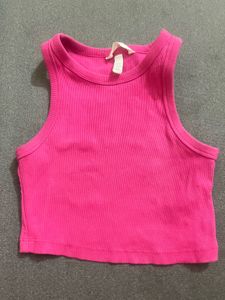 Pink Ribbed Tank Top