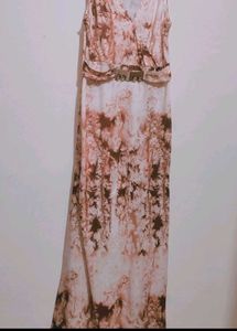 Brown Printed Dress For Girl Or Woman 30 Bust