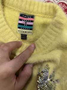 Yellow Fuzzy Knit Sweater