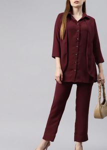 Maroon Co-ord Set - Stylish & Chic