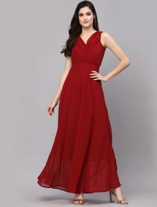 Elegant Maroon Maxi Dress XL