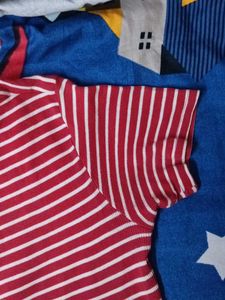 Red striped top