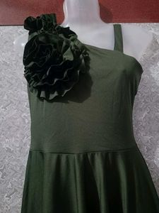 Ruffle Linen Fit &amp; Flare Dress