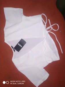 Crop Top Bundle: Black Halter &amp; White Wrap🥰❤️