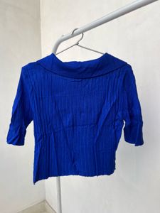 Stylish Blue Polo Top