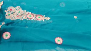 Dark Sea Green Saree