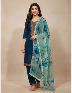 Elegant Blue Embroidered Salwar suit
