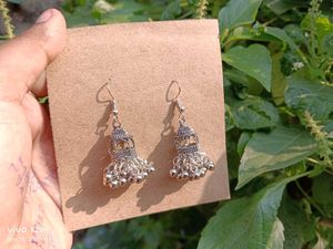 Silver Jhumka Earrings