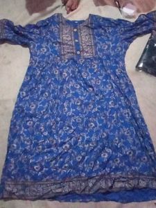 Blue Floral Kurta
