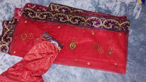 Pre Stitched Festive Blouse And Shawl