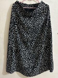 black and white leopard print maxi skirt