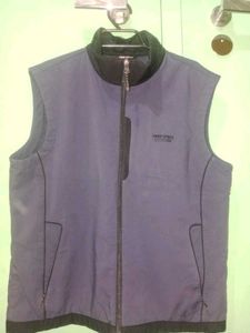 Stylish Blue Sleeveless Jacket