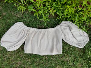 Beige Crop Top