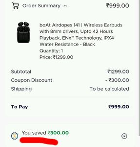 boAt Airdopes 141 Earbuds @ Rs.999/- ONLY - Discount Voucher Codes