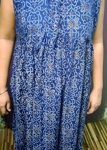 Blue Printed Ethnic frock kurta