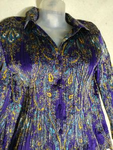 Paisley Print Button Down Blouse