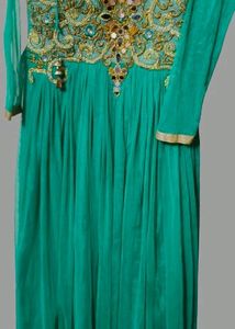 Teal Embellished Anarkali Dress