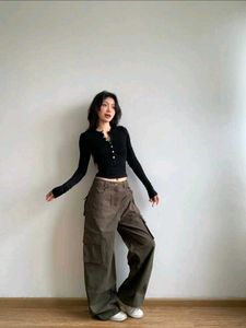 Olive Green Cargo Pants - 28 inches