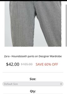 Zara Check Trouser For Women