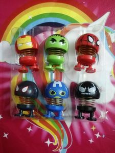 Marvel Mini Car Dashboard Spring Dancing Toys 6 pc