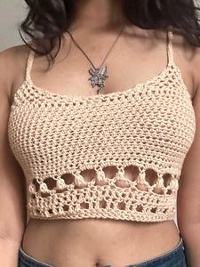 Crochet Tie Strap Crop Top