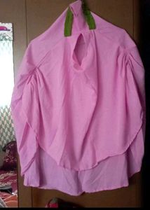 Tiered Pink &amp; Green Dress With Nakab
