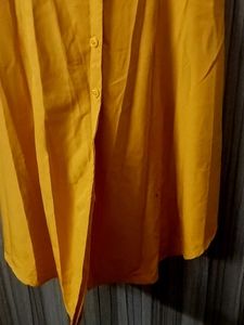 Mustard Shirt Dress with a waist belt