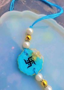 Ganesh Rakhi - Turquoise &amp; Gold