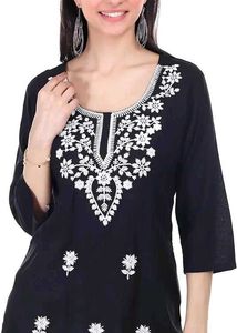 Elegant Black Embroidered Kurta