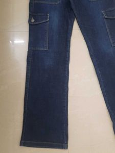Vintage Style Denim Cargo Pants