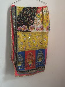 Colorful Dupatta with Mirror Work