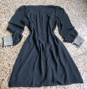 Black Mini Dress with Beaded Detail