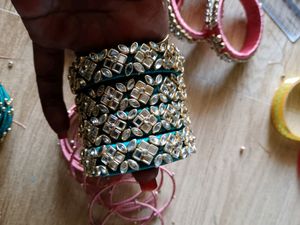 20 Silk Thread Bangles..Green