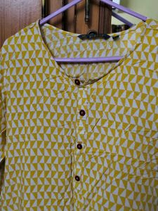 Yellow Printed Tunic Top