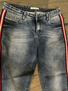 Striped Trim Jeans