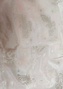 Off White And Orange Border Saree