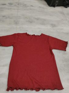Maroon Fitted Top