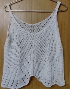 White Crochet Knit Sheer Crop Top