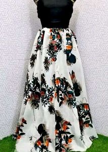 Semi-stiched Floral Lehenga with blouse piece