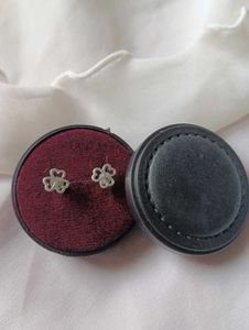 Pure Silver Clover Stud Earrings