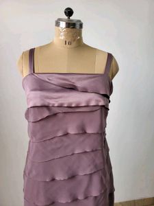 Elegant Mauve Tiered Dress