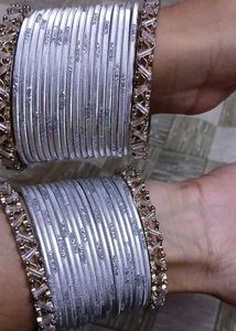 Silver Bangles Set For Both Hands
